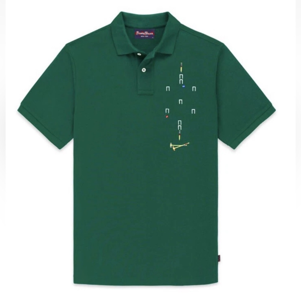 Rowing Blazers Unisex Croquet Court Green Polo, Size Medium